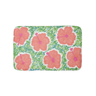 Hibisken Pop Muster Bath Mat Badematte