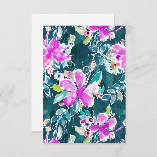 HIBISKEN POP Tropenfarben Florenflorenkarte Einladung (Vorne/Hinten)