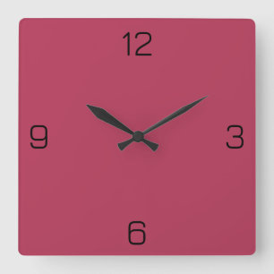 Hibisken Red B43757 Color - Option Name hinzufügen Quadratische Wanduhr