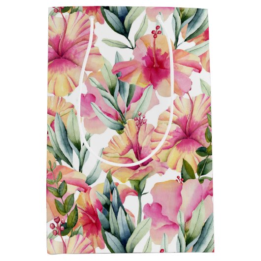 Hibisken Summer Garden Mittlere Geschenktüte (Vorderseite)