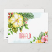 Hibisken Tropical Aloha Postkarte (Vorne/Hinten)