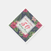 Hibiskus 50. Geburtstagsparty Paper Napkin Serviette (Ecke)