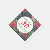 Hibiskus 80. Geburtstagsparty Paper Napkin Serviette (Ecke)