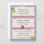 Hibiskus-Abschluss für künstlerisches Ripppapier l Einladung (Vorne/Hinten)