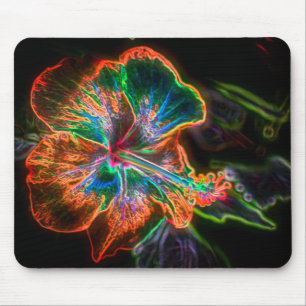 Hibiskus Abstrakte Blume Kunst Mousepad