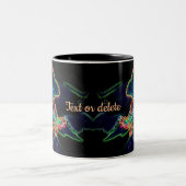 Hibiskus Abstrakte Blume Personalisierte Kunst Zweifarbige Tasse (Mittel)