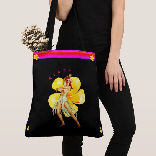 Hibiskus - (Aloha/Hawaii, Vorderseite, Carry all Tasche (Von Nahem)