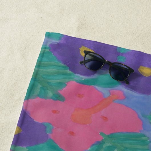 Hibiskus Aquarell Print Beach Handtuch (Beispiel)