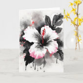 Hibiskus - Aquarellblumen Karte (Gelbe Blume)