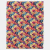 Hibiskus - Aquarellfarben - Blüten 1 Fleecedecke (Vorderseite)