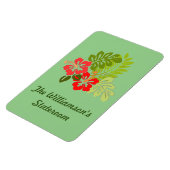 Hibiskus auf der grünen Zimmertür Magnet (Linke Seite)