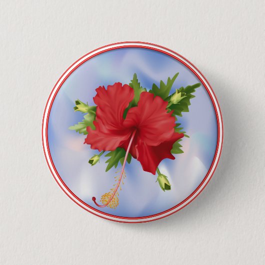 Hibiskus auf Eis Button (Vorderseite)