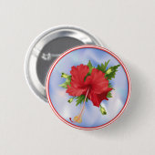 Hibiskus auf Eis Button (Vorne & Hinten)