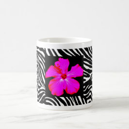 Hibiskus auf Zebra Print-Tasse Kaffeetasse
