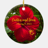 Hibiskus aus Glas Keramik Ornament (Hinten)