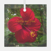 Hibiskus aus Glas Ornament Aus Glas (Vorderseite)