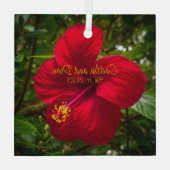 Hibiskus aus Glas Ornament Aus Glas (Rückseite)