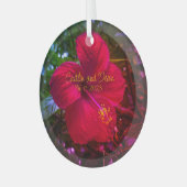 Hibiskus aus Glas Ornament Aus Glas (Vorderseite links)