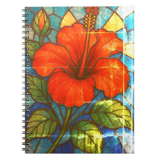 Hibiskus aus Hartglas Notizblock (Vorderseite)
