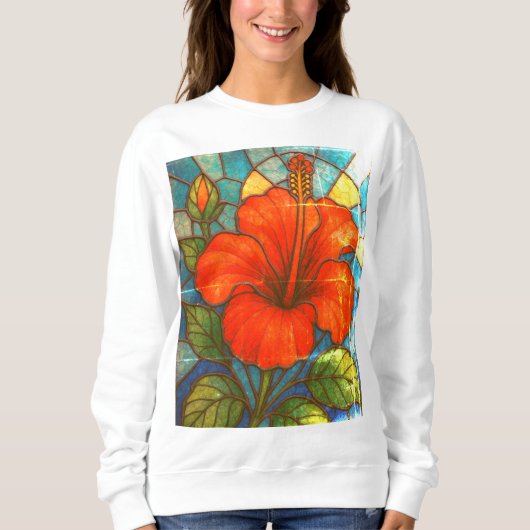 Hibiskus aus Hartglas Sweatshirt (Vorderseite)