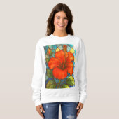 Hibiskus aus Hartglas Sweatshirt (Vorne ganz)