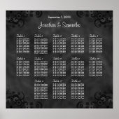 Hibiskus Black 13 Tables Hochzeitsdiagramm Poster (Vorne)