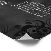 Hibiskus Black 14 Tables Hochzeitsdiagramm Poster (Ecke)