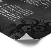 Hibiskus Black 15 Tables Hochzeitsdiagramm Poster (Ecke)