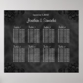 Hibiskus Black 8 Tables Hochzeitstabelle Poster (Vorne)