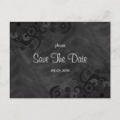 Hibiskus Black Floral Gothic speichert die Datumsk Ankündigungspostkarte (Vorderseite)