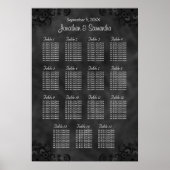 Hibiskus Black Wedding 15 Tables Sitzdiagramm Poster (Vorne)