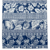 Hibiskus, Blätter: hawaiianische Tapete. Duschvorhang (Vorderseite)