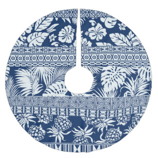 Hibiskus, Blätter: hawaiianische Tapete. Polyester Weihnachtsbaumdecke