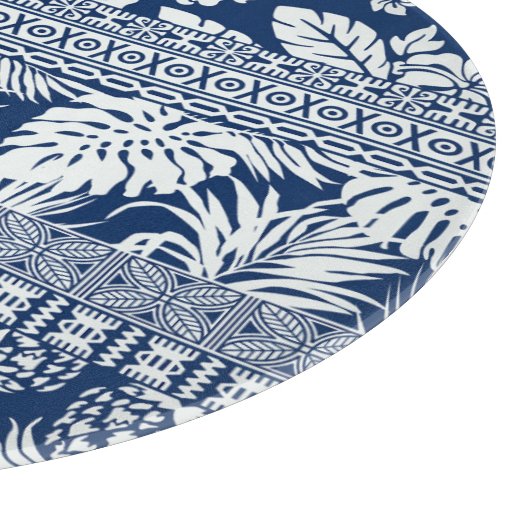 Hibiskus, Blätter: hawaiianische Tapete. Schneidebrett (Ecke)