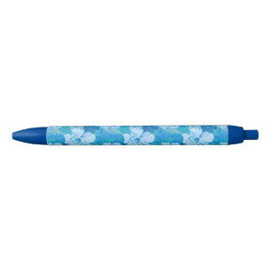 Hibiskus-Blau-Batik Kugelschreiber