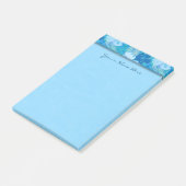 Hibiskus-Blau-Batik Post-it Klebezettel (angewinkelt)