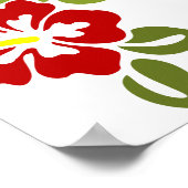 Hibiskus Blossom Leaf Rote blühende Natur Poster (Ecke)