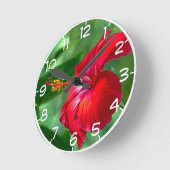 Hibiskus Blossom Runde Wanduhr (Winkel)