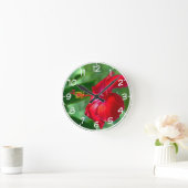 Hibiskus Blossom Runde Wanduhr (Zuhause)