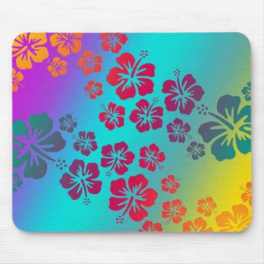 Hibiskus blüht 2 | farbiger Hintergrund Mousepad (Vorne)