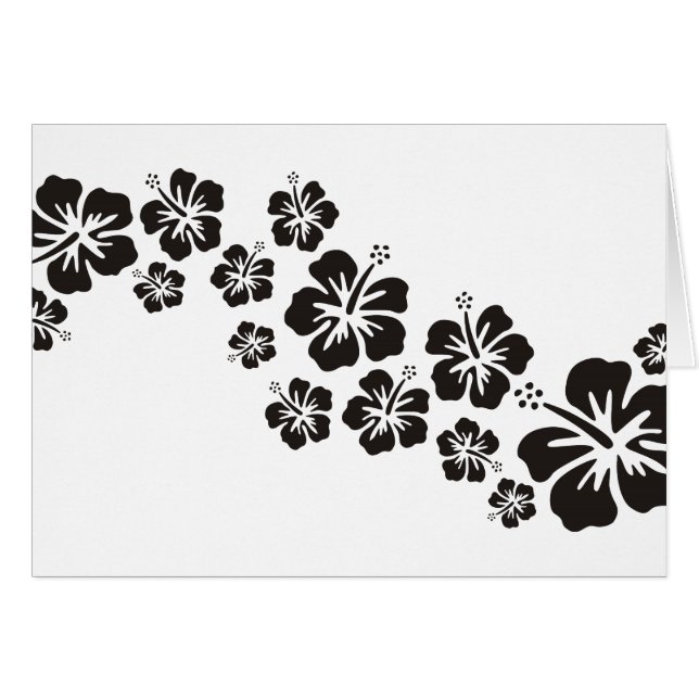 Hibiskus blüht in Schwarz (Vorderseite (Horizontal))