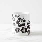 Hibiskus blüht schwarz mit Geckos Kaffeetasse (Mittel)