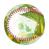 Hibiskus Blume - Aquarellfarbe Baseball (Vorderseite Links)