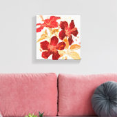 Hibiskus Blume - Aquarellfarbe Leinwanddruck (Insitu (Wohnzimmer))
