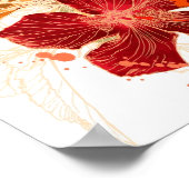 Hibiskus Blume - Aquarellfarbe Poster (Ecke)