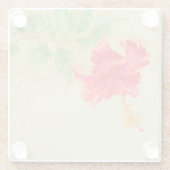 Hibiskus-Blume auf getontem Hintergrund Glasuntersetzer (Rückseite)