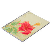 Hibiskus-Blume auf getontem Hintergrund Notizblock (Linke Seite)
