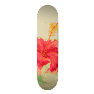 Hibiskus-Blume auf getontem Hintergrund Skateboard