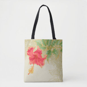 Hibiskus-Blume auf getontem Hintergrund Tasche