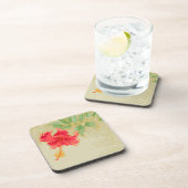 Hibiskus-Blume auf getontem Hintergrund Untersetzer (Rechte Seite)